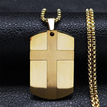 Christian Jesus Cross Necklace - Stainless Steel Fear Not for I Am with You Bible Verse Encourage Jewellery - The Jewellery Supermarket